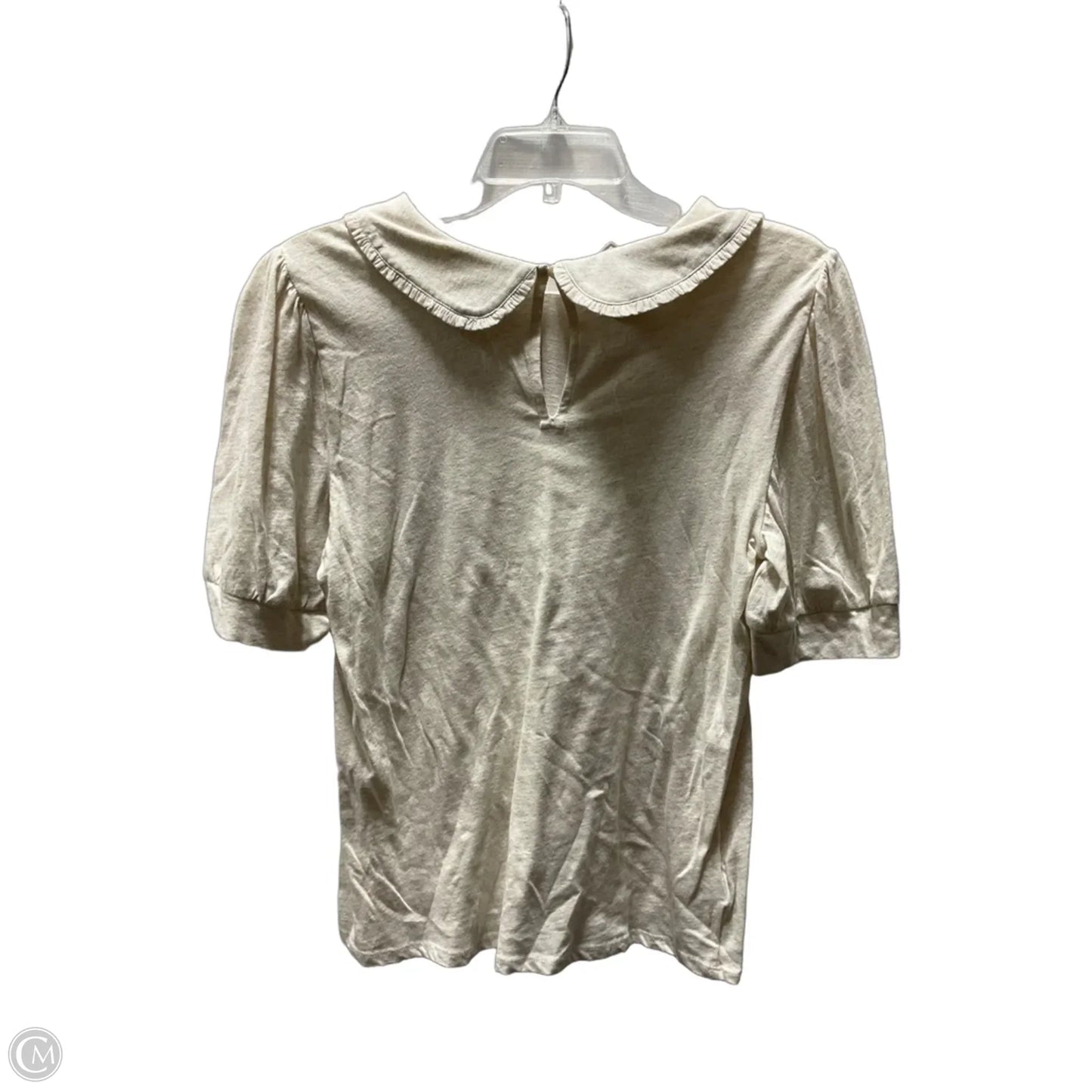 Top Short Sleeve By Loft In Tan, Size: S