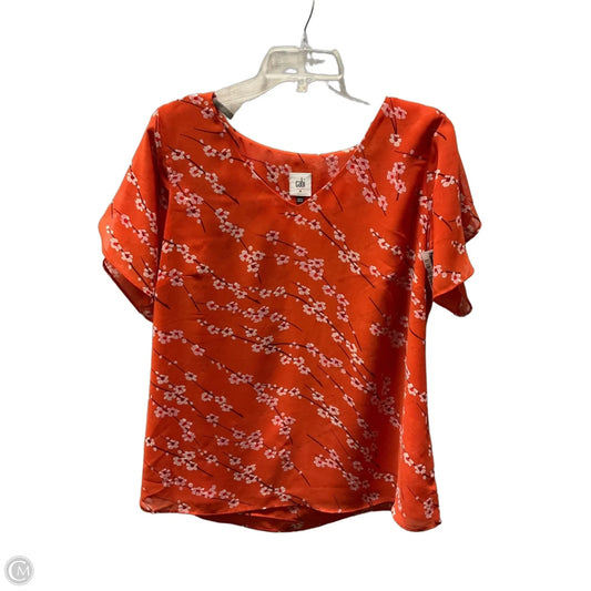 Top Short Sleeve By Cabi In Orange, Size: M