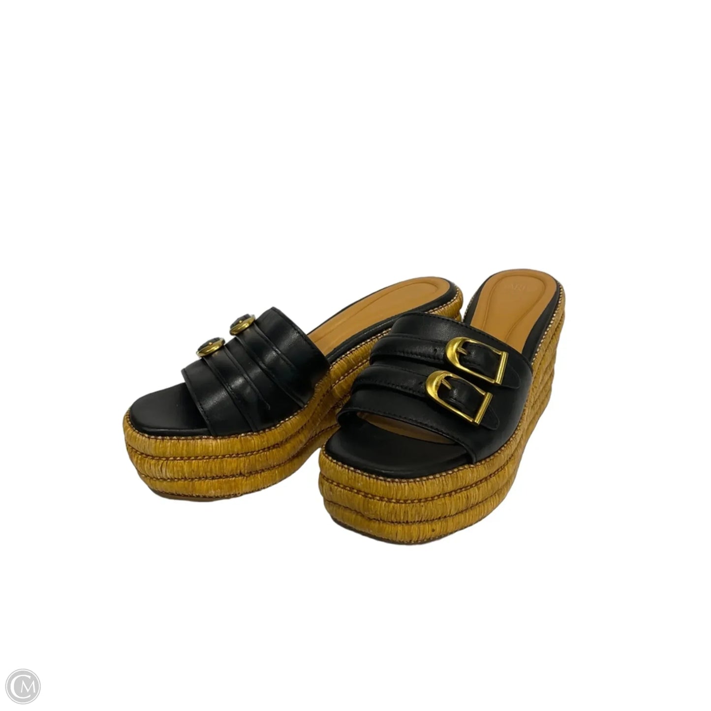 Sandals Heels Platform By Cmb In Black, Size: 7