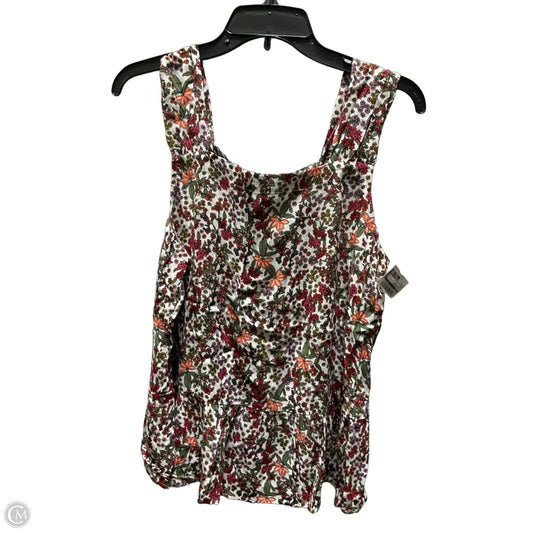 Top Sleeveless By Loft In Floral Print, Size: M