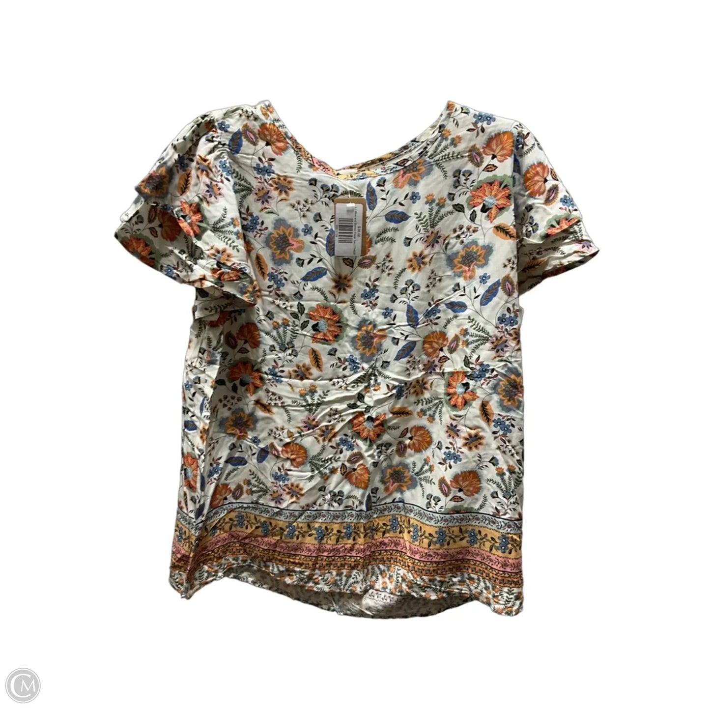Top Short Sleeve By Les Amis In Floral Print, Size: L
