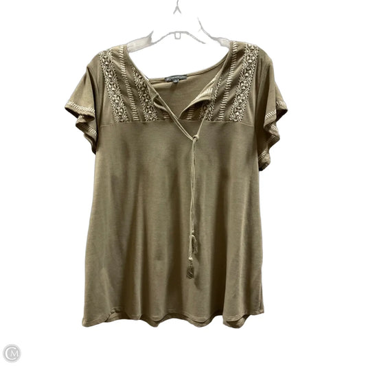 Top Short Sleeve Basic By Adrianna Papell In Green, Size: 1x