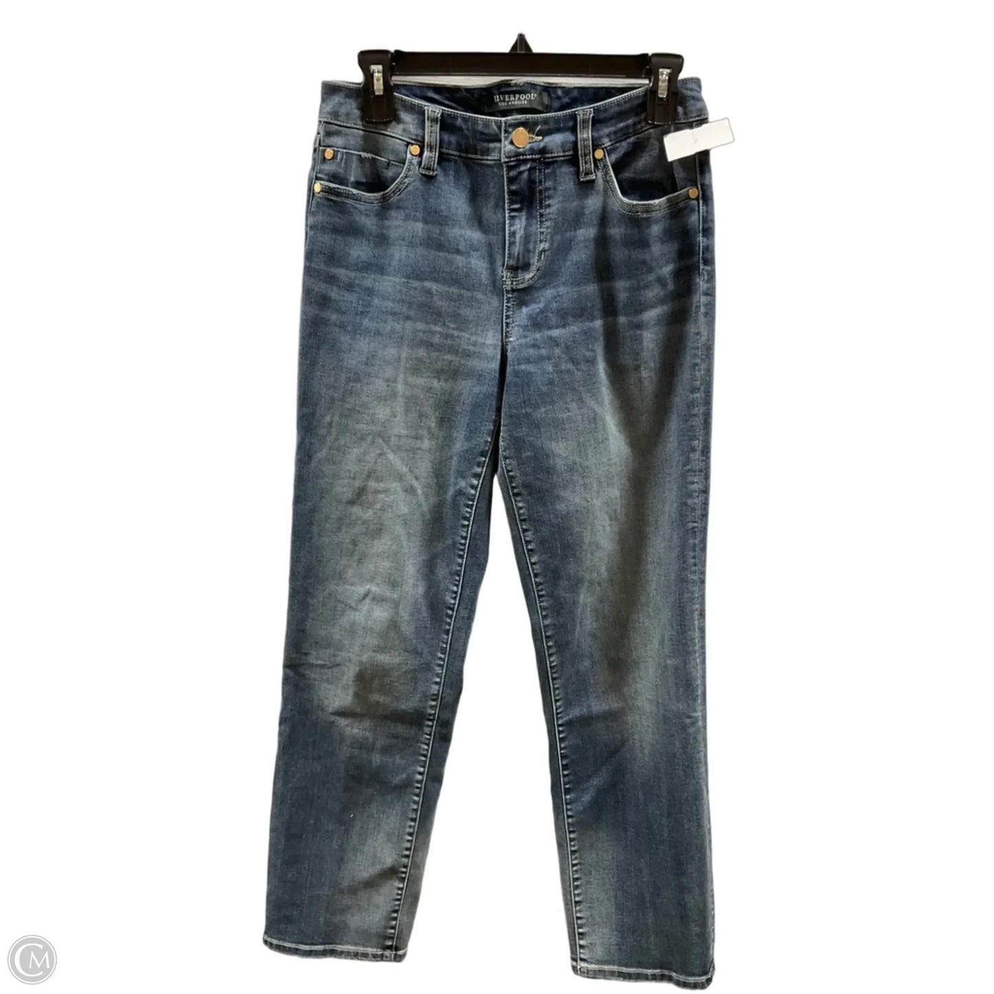 Jeans Straight By Liverpool In Blue Denim, Size: 6