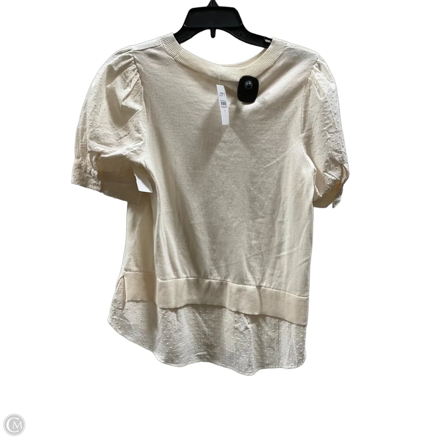 Top Short Sleeve By Loft In Cream, Size: M