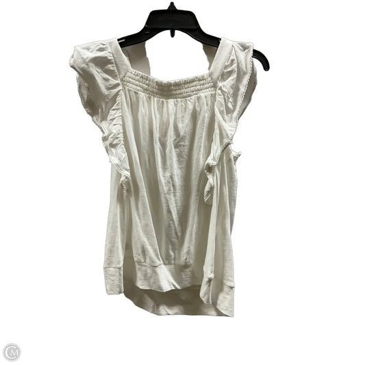 Top Short Sleeve By Loft In White, Size: L
