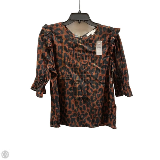 Top Short Sleeve By Loft In Animal Print, Size: M