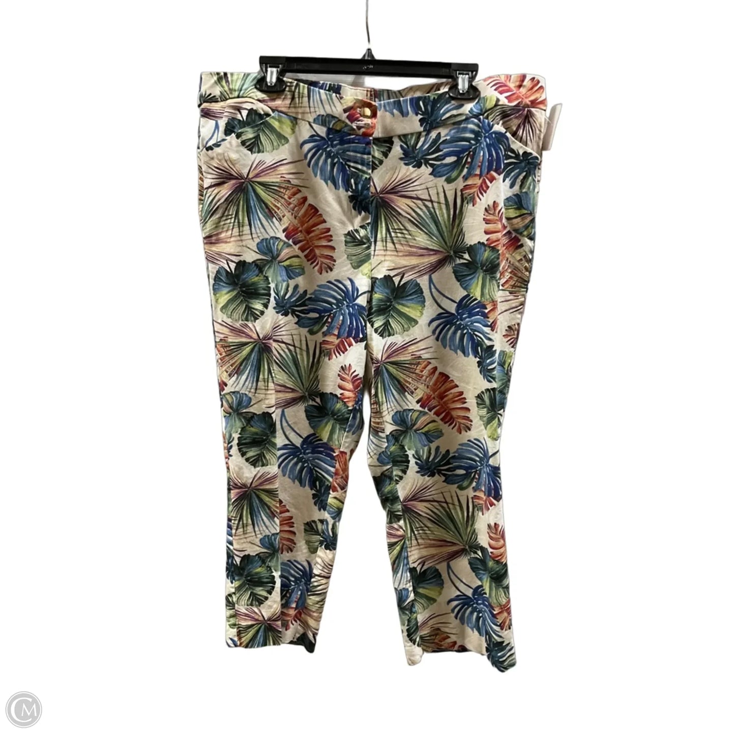 Pants Cropped By Chicos In Tropical Print, Size: Xl