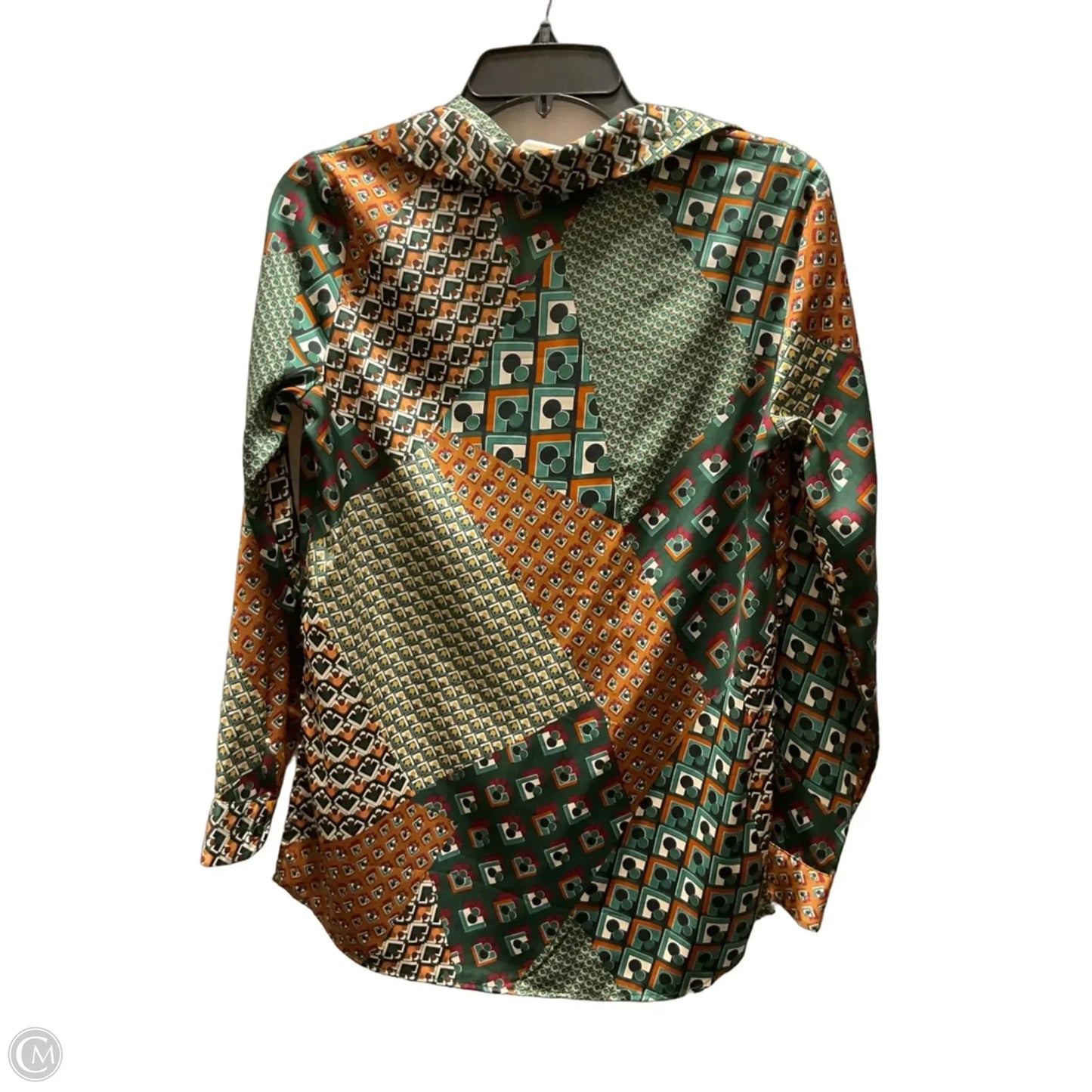 Blouse Long Sleeve By Rachel Roy In Green & Tan, Size: Xs
