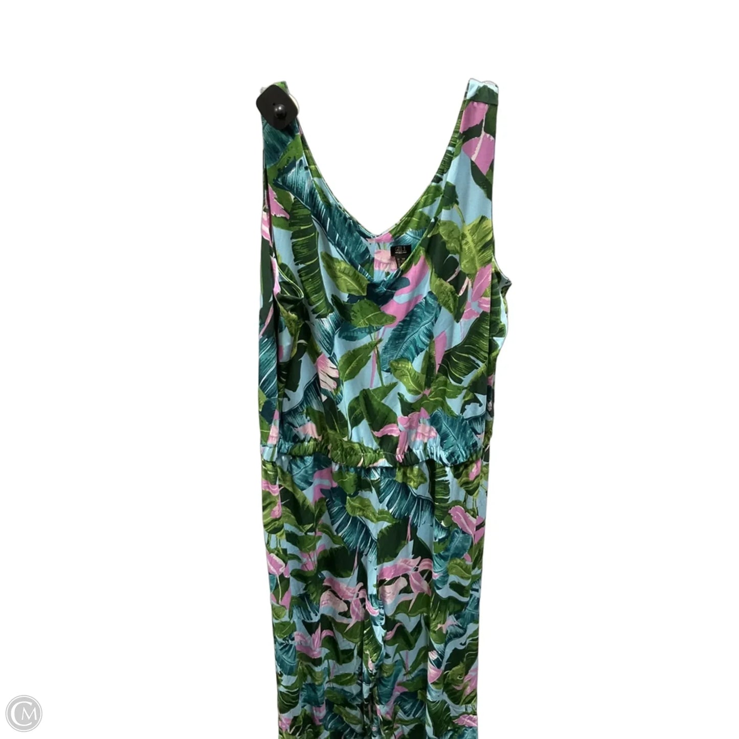 Jumpsuit By G.i.l.i. In Tropical Print, Size: 1x