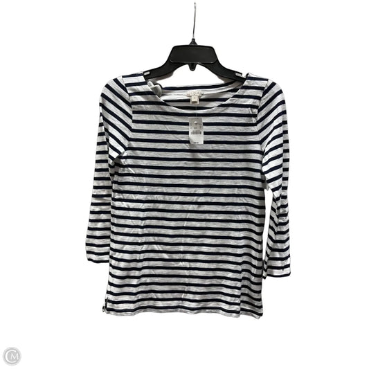 Top 3/4 Sleeve Basic By J. Crew In Striped Pattern, Size: Xs