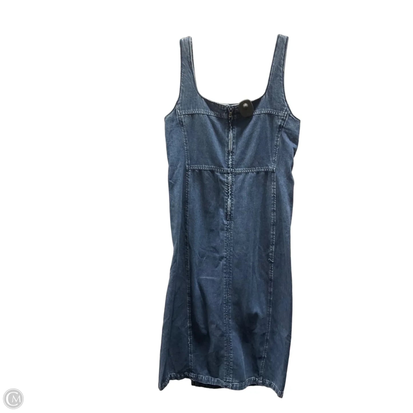 Dress Casual Midi By Loft In Blue Denim, Size: M
