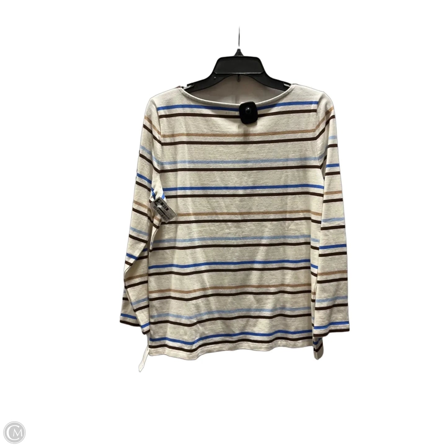 Top 3/4 Sleeve By Talbots In Striped Pattern, Size: M