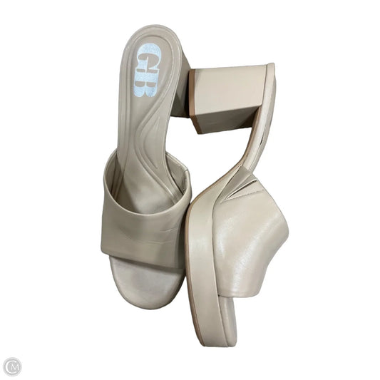 Sandals Heels Block By Gianni Bini In Tan, Size: 7