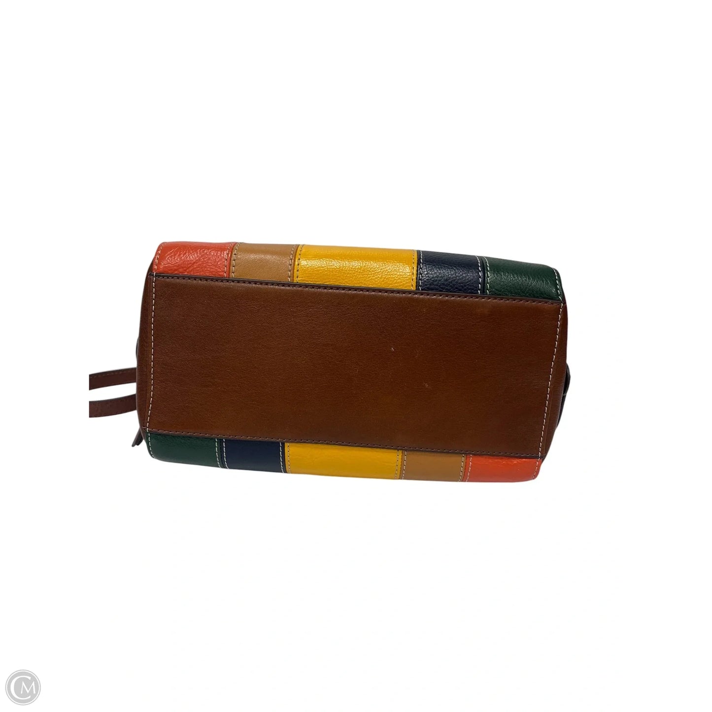 Handbag Leather By Fossil, Size: Medium