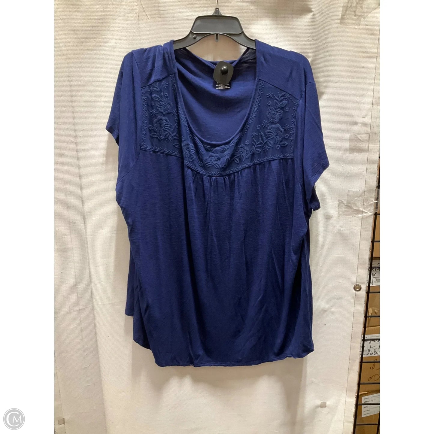 Top Short Sleeve By St Johns Bay In Blue, Size: 3x
