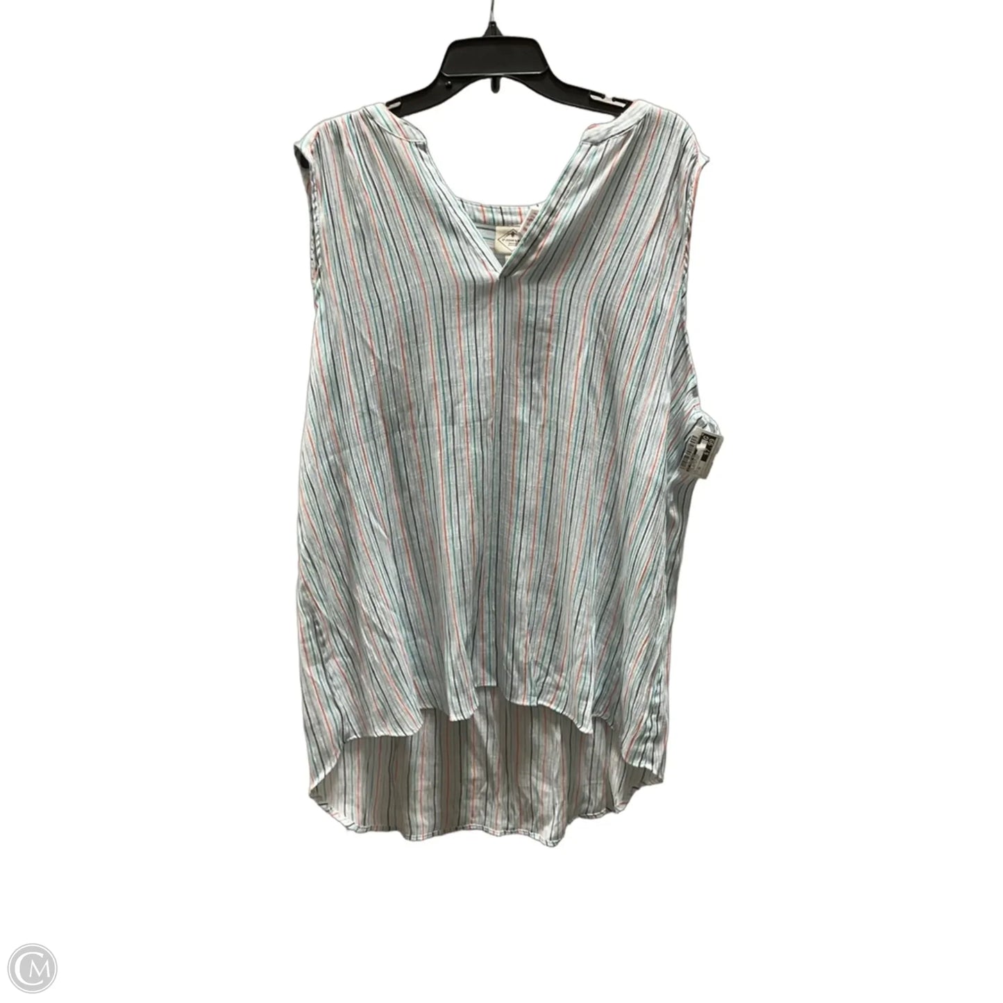 Top Sleeveless By St Johns Bay In Striped Pattern, Size: 3x