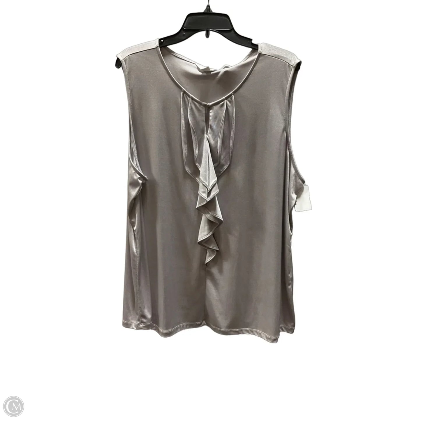 Top Sleeveless By Cj Banks In Grey, Size: 2x