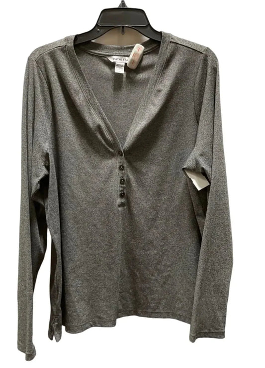 Athletic Top Long Sleeve Crewneck By Athleta In Grey, Size: 2x