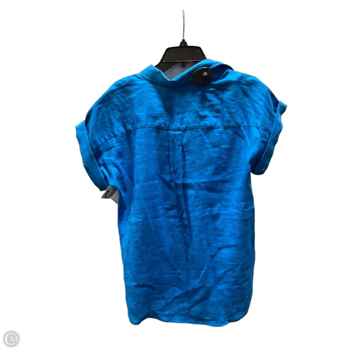 Blouse Short Sleeve By Lauren By Ralph Lauren In Blue, Size: M