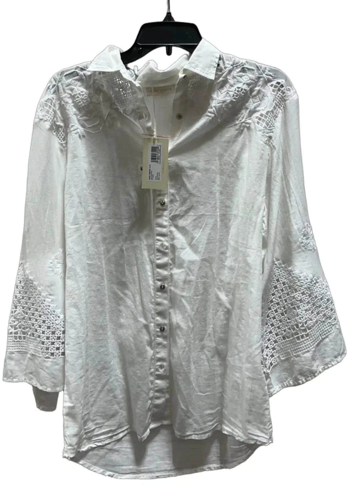 Blouse Long Sleeve By Ramy Brook In White, Size: M