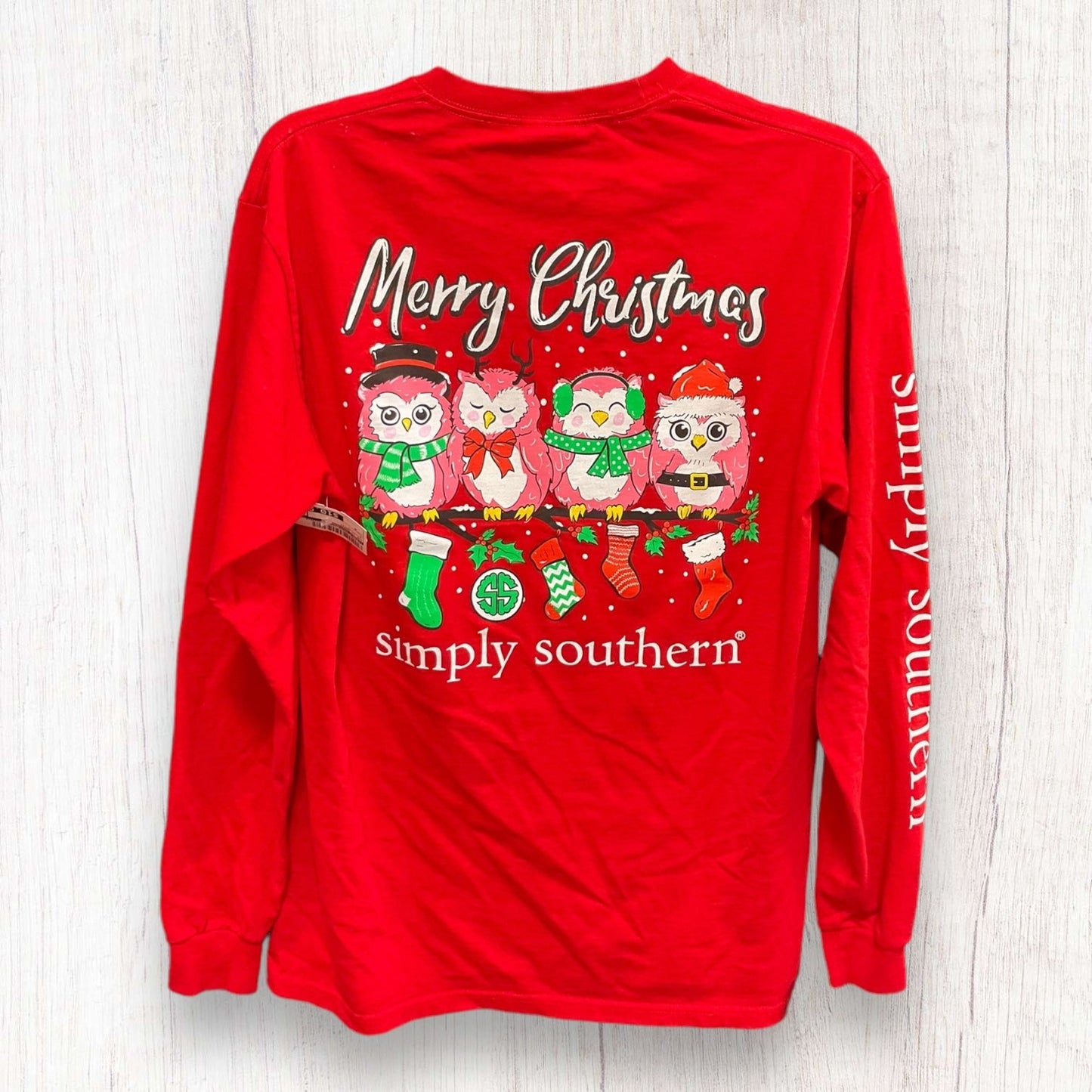 Top Long Sleeve Basic By Simply Southern In Christmas, Size: M