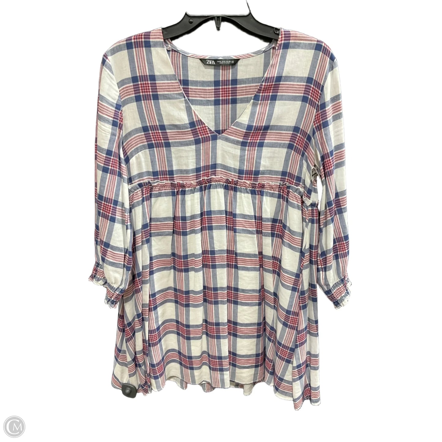 Dress Casual Midi By Zara In Plaid, Size: S