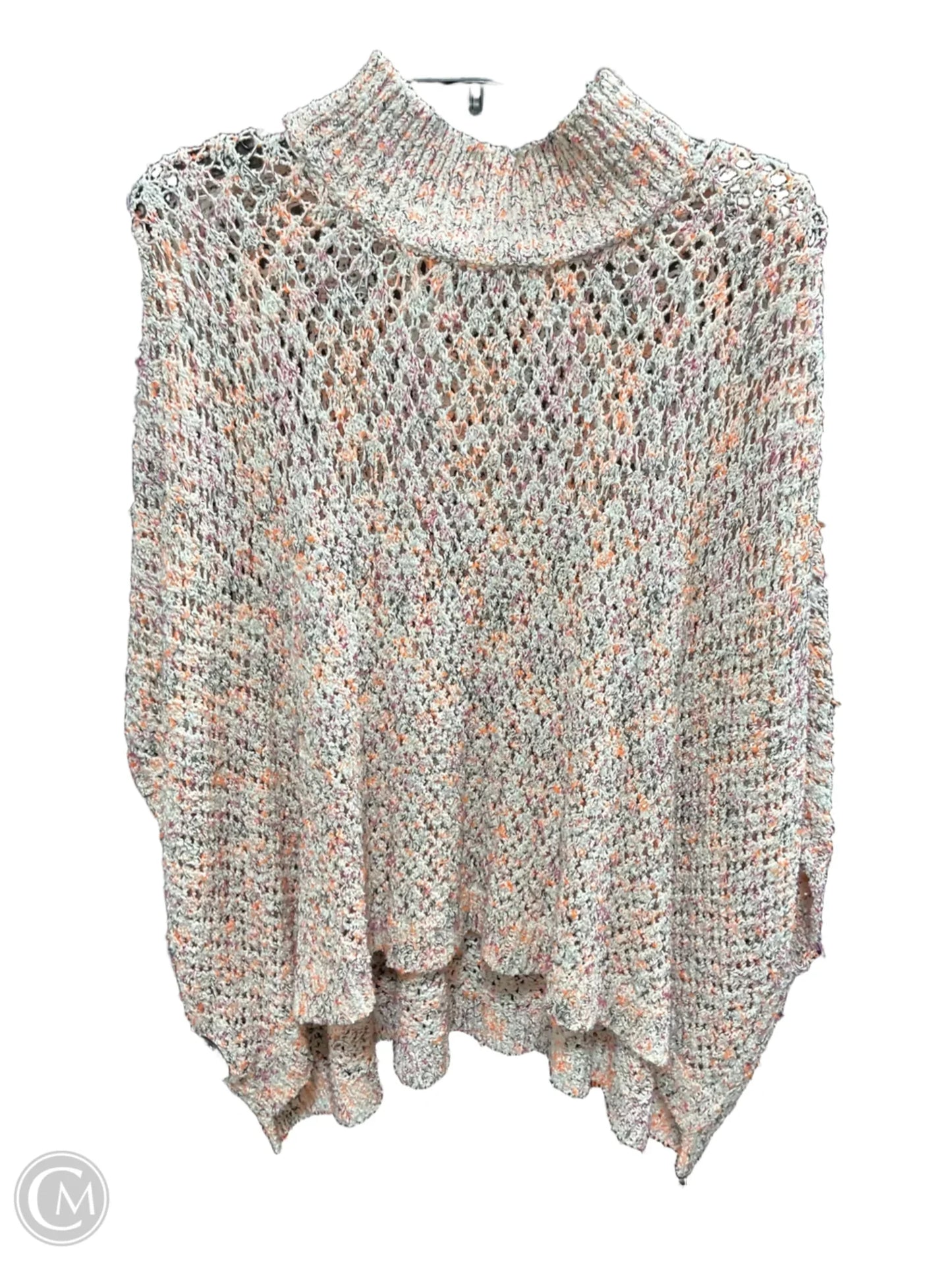 Poncho By Clothes Mentor In Orange, Size: Onesize