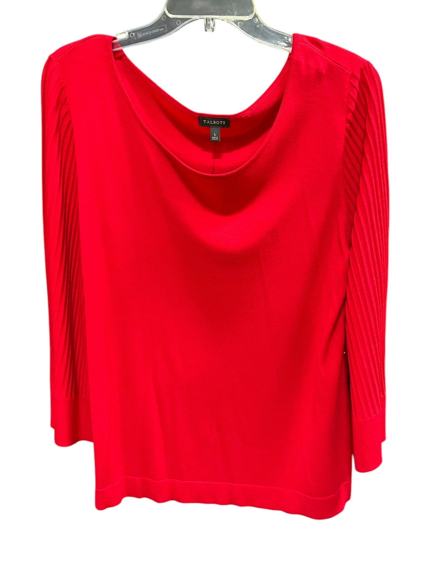 Top Long Sleeve By Talbots In Red, Size: L