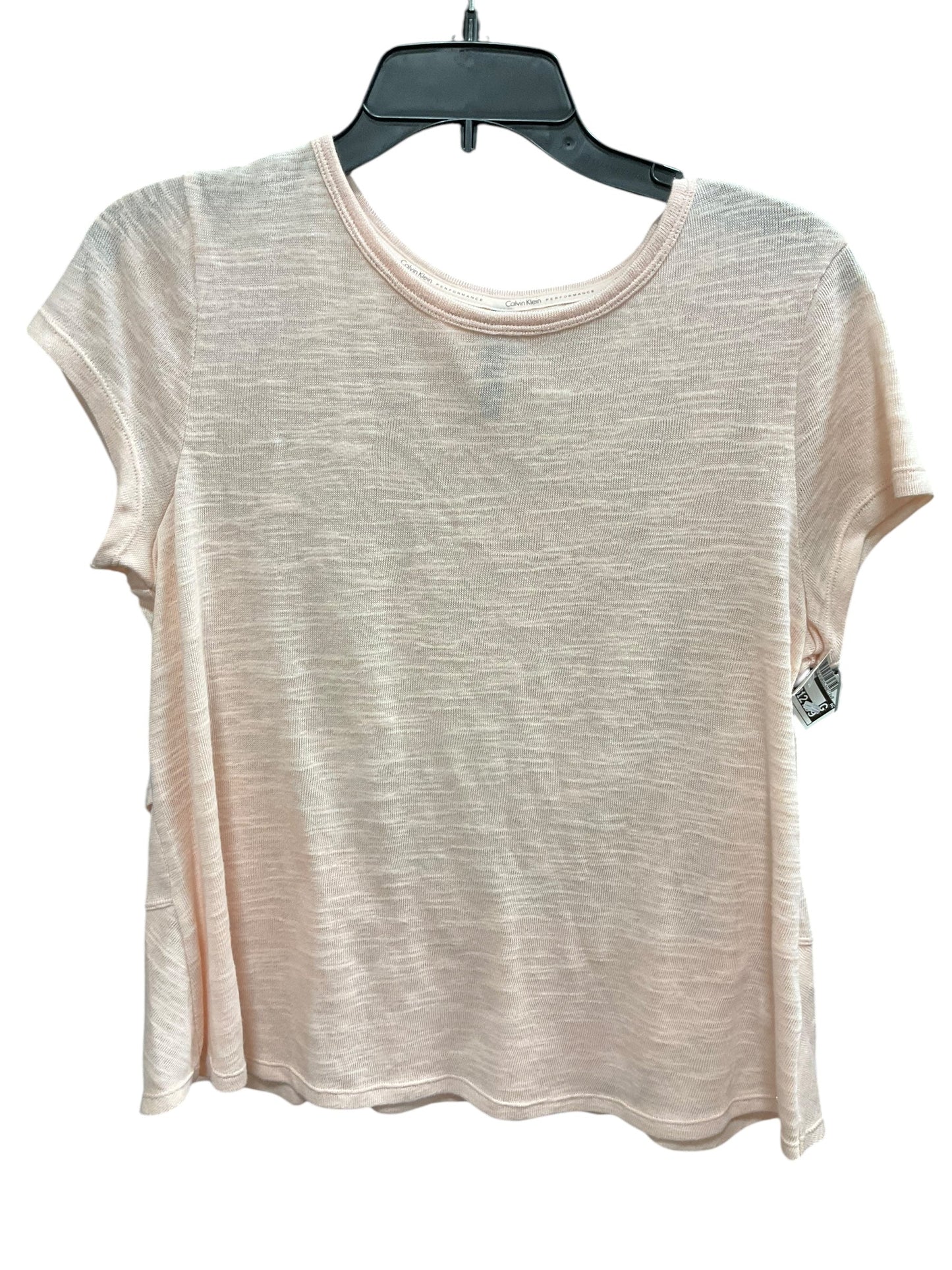 Top Short Sleeve By Calvin Klein In Peach, Size: L