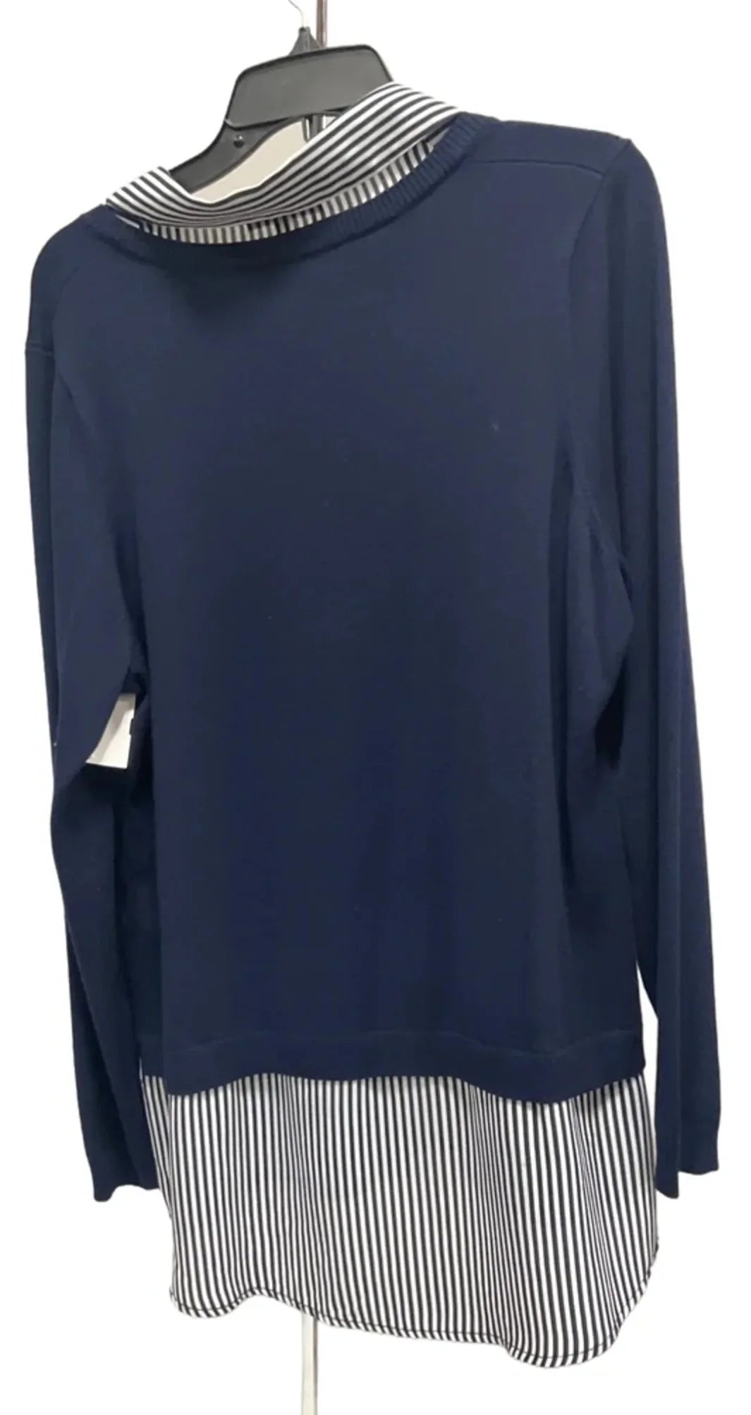 Top Long Sleeve By Adrianna Papell In Navy, Size: Xl