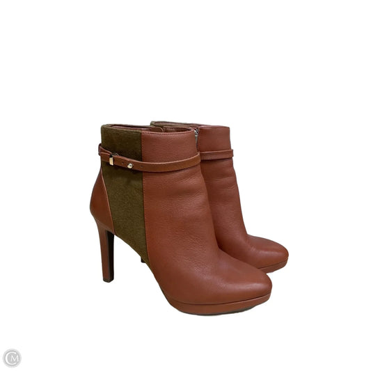 Boots Ankle Heels By Antonio Melani In Brown & Green, Size: 8