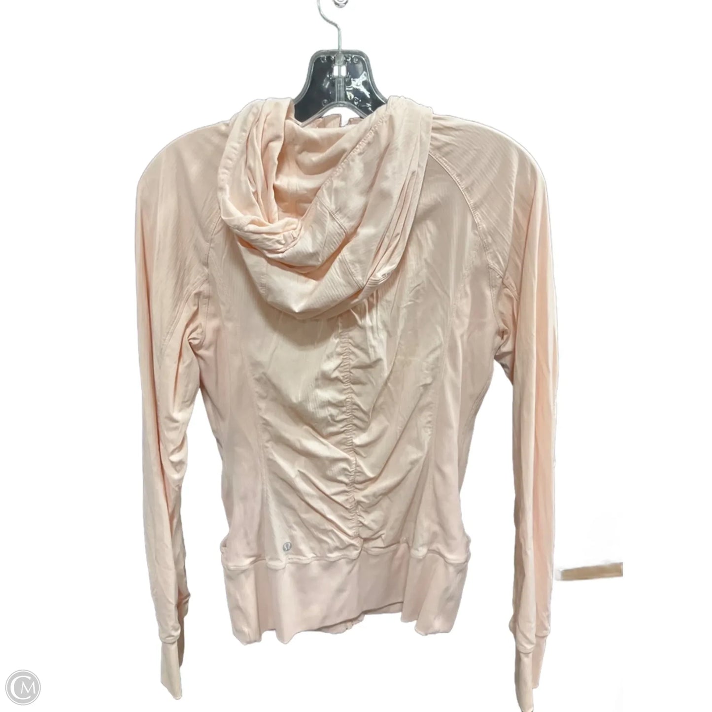 Athletic Top Long Sleeve Collar By Lululemon In Peach, Size: 10