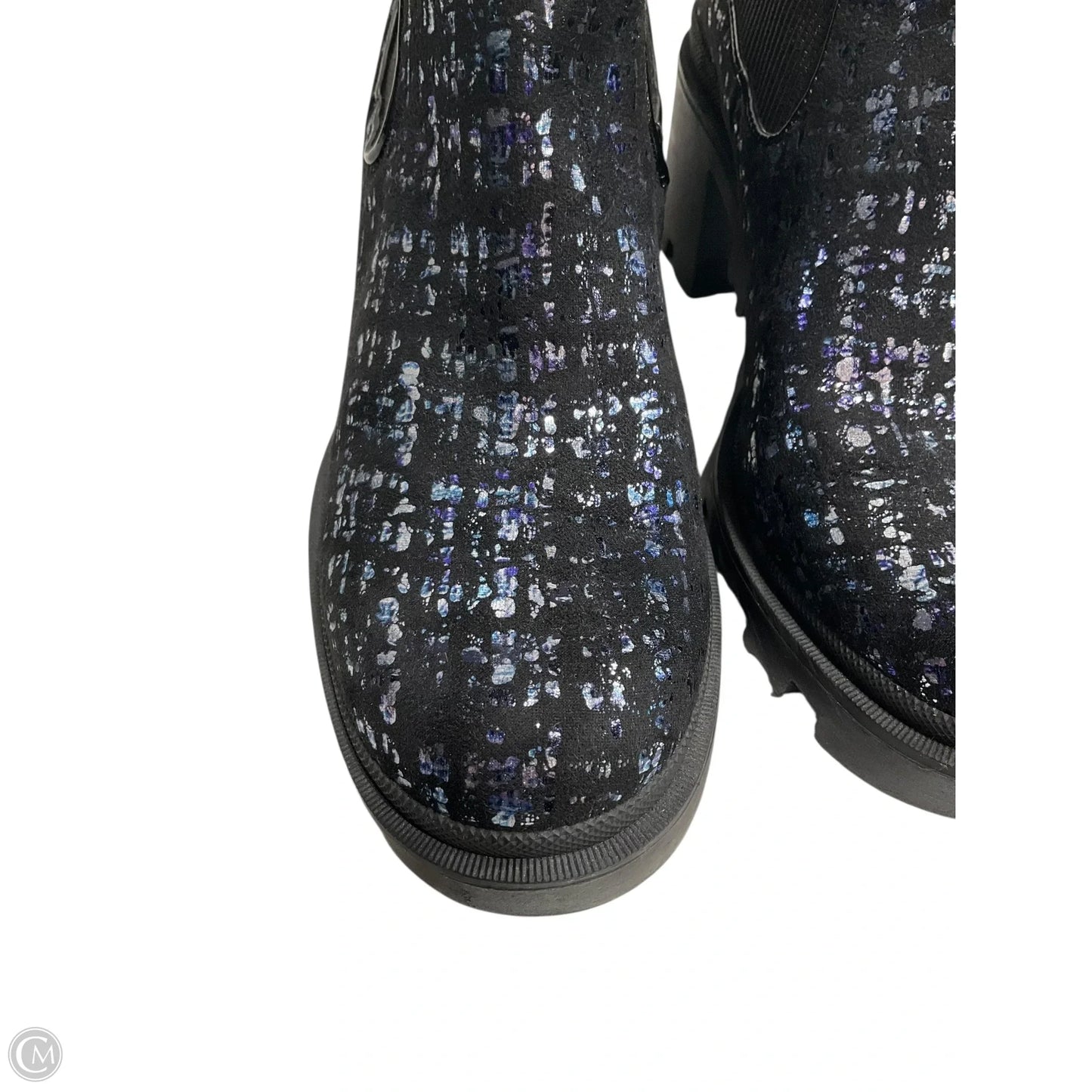 Boots Ankle Heels By Betsey Johnson In Black & Blue, Size: 7.5