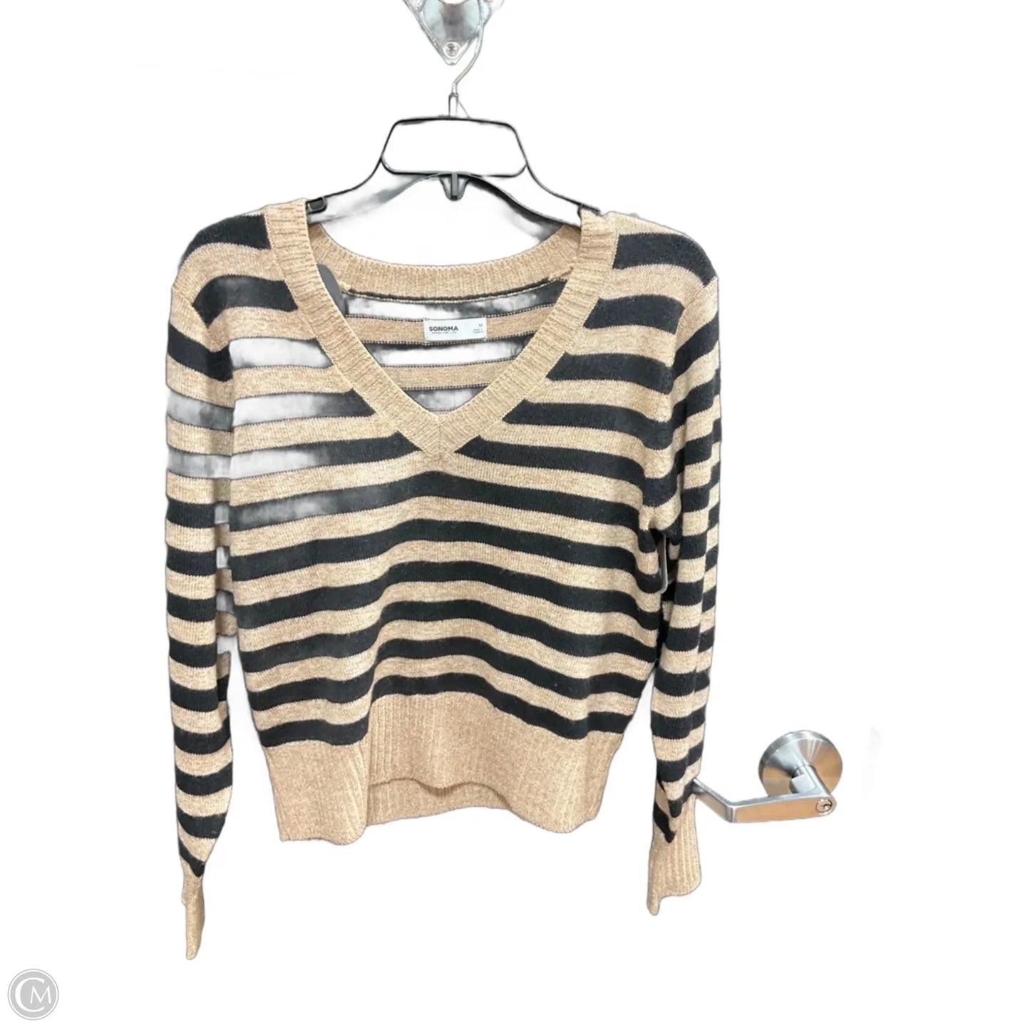 Top Long Sleeve By Sonoma In Striped Pattern, Size: M