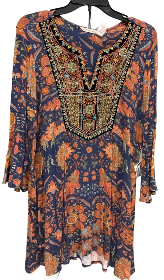 Top 3/4 Sleeve By Soft Surroundings In Multi-colored, Size: L