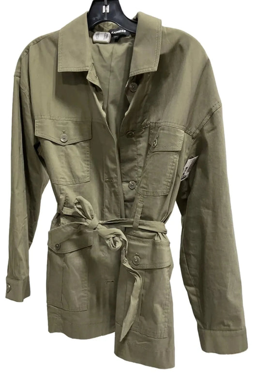 Jacket Utility By Express In Green, Size: S
