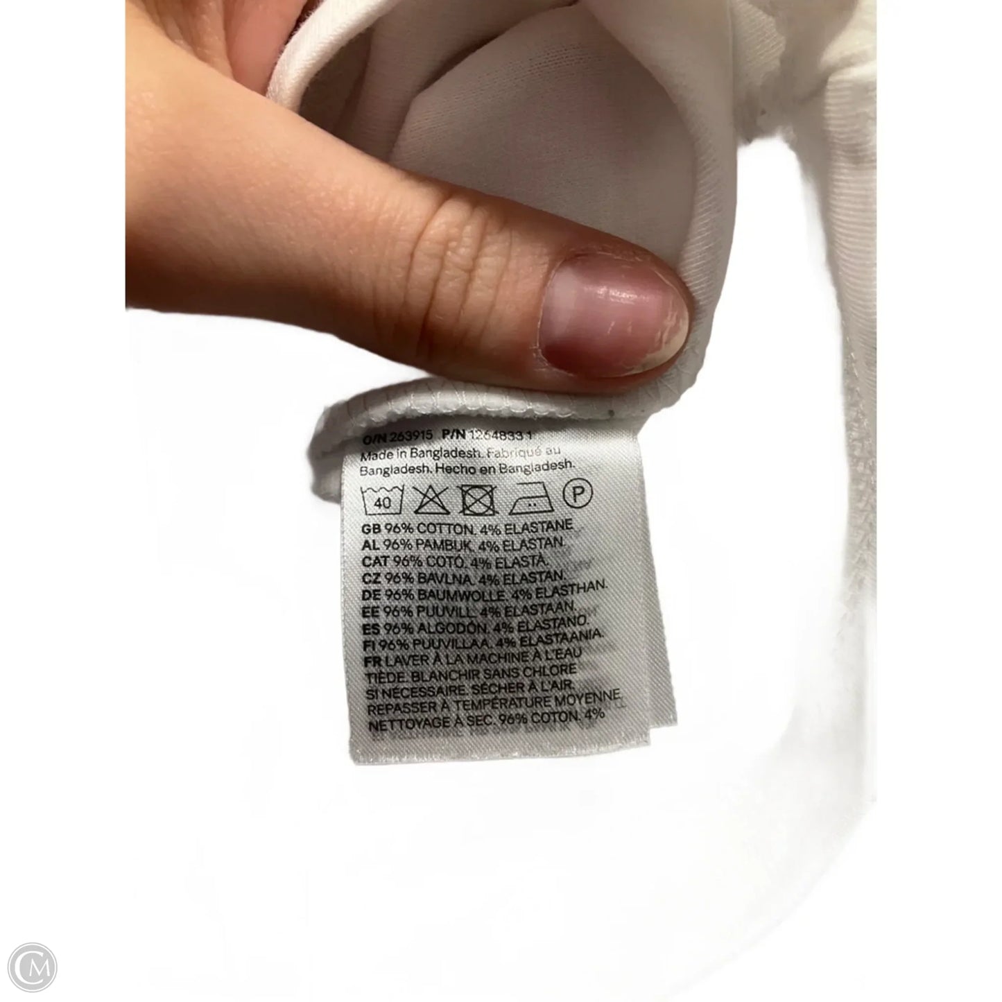 Top Short Sleeve Basic By H&m In White, Size: Xl