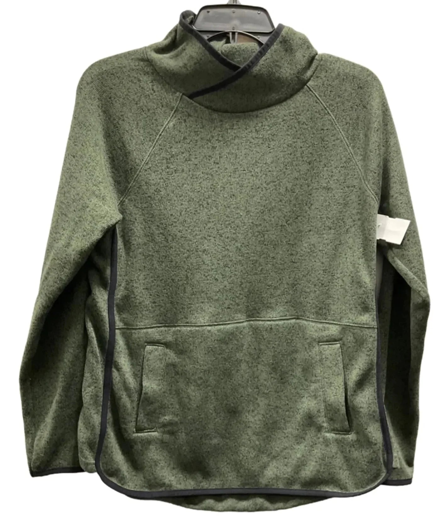 Athletic Top Long Sleeve Collar By Tek Gear In Green, Size: M