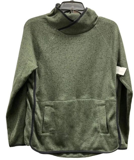 Athletic Top Long Sleeve Collar By Tek Gear In Green, Size: M