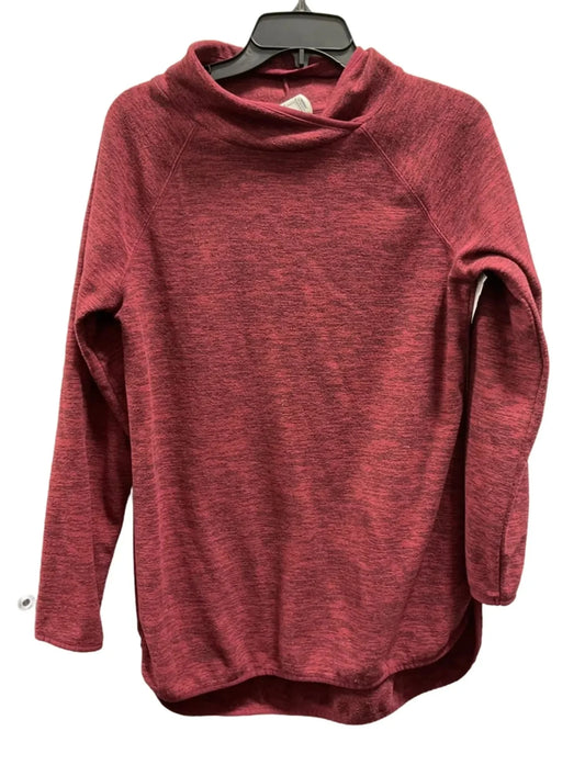 Athletic Top Long Sleeve Collar By Tek Gear In Red, Size: S