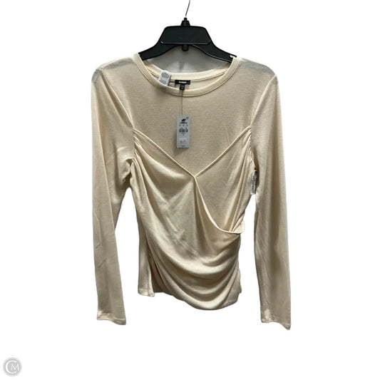 Top Long Sleeve By Express In Cream, Size: M