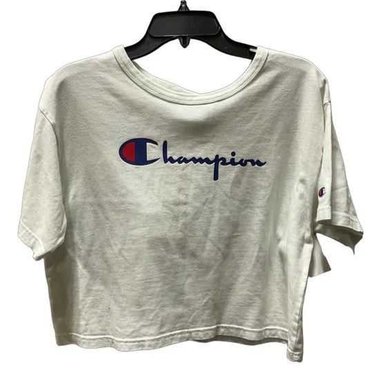 Athletic Top Short Sleeve By Champion In White, Size: M