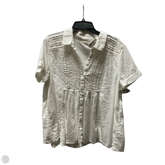 Top Short Sleeve By Lucky Brand In White, Size: L