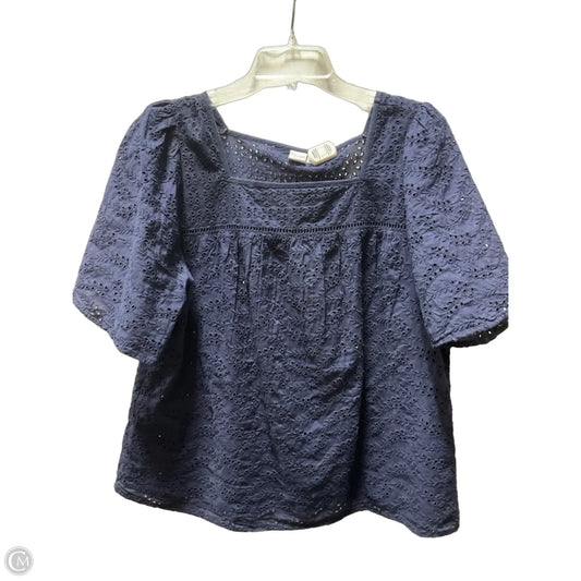 Top Short Sleeve By Gap In Navy, Size: L