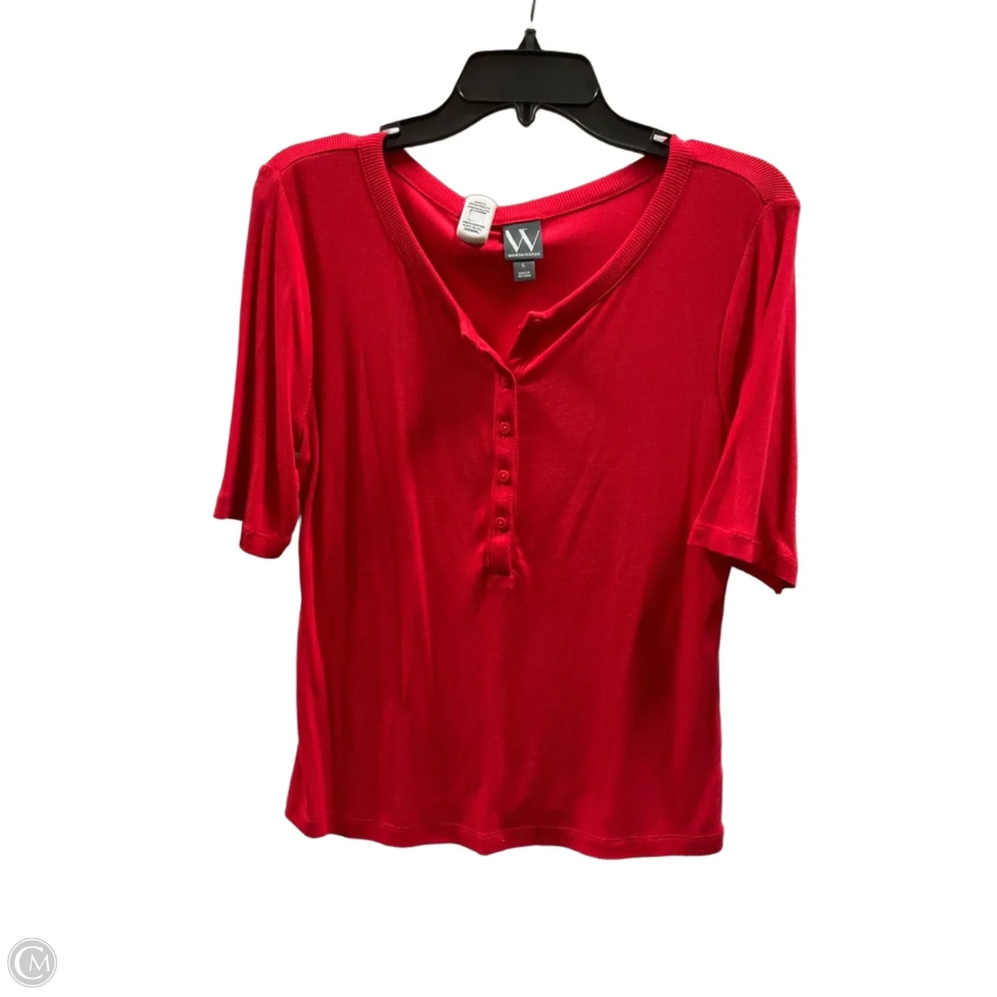 Top Short Sleeve By Worthington In Red, Size: L