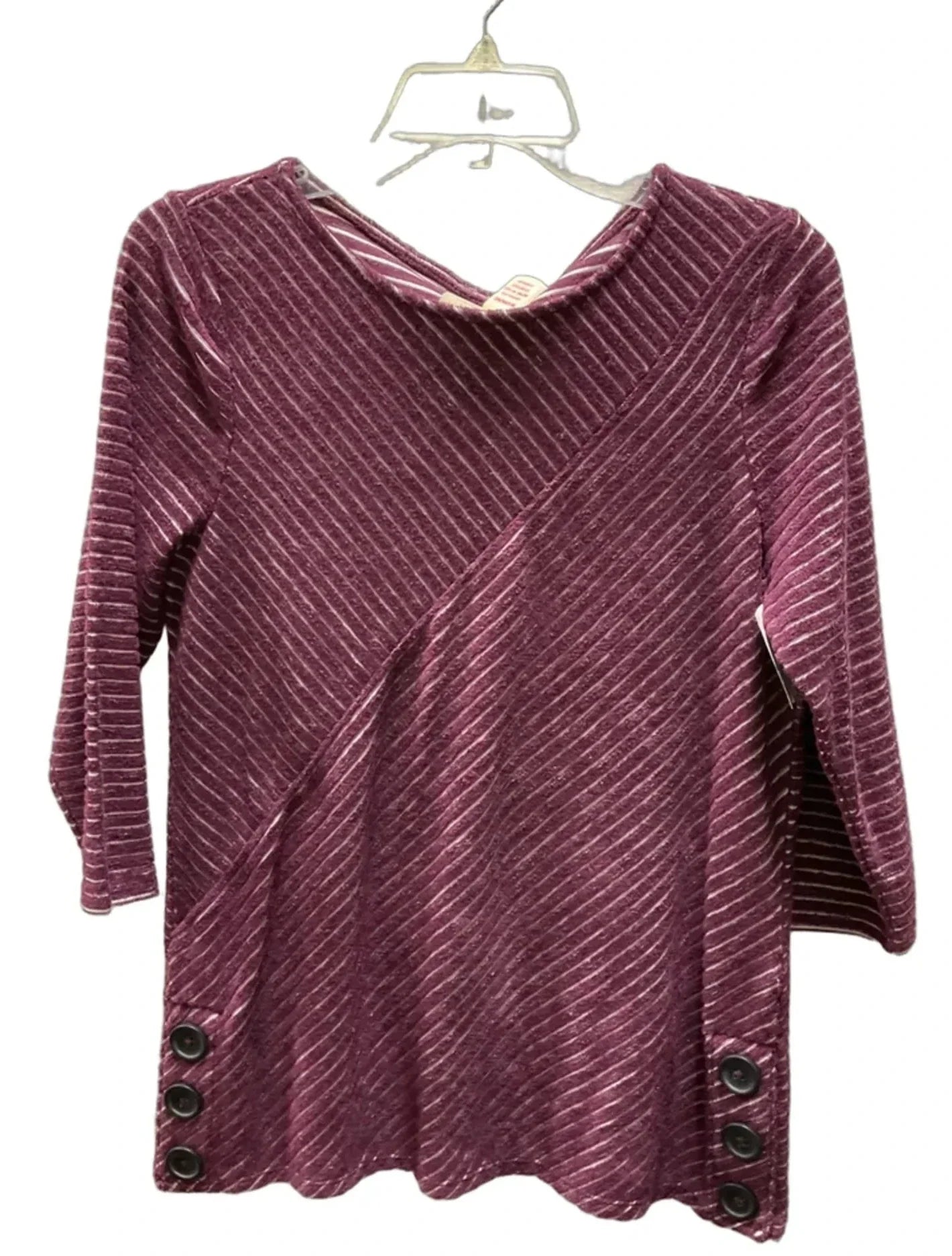Top Long Sleeve By Chicos In Maroon, Size: M