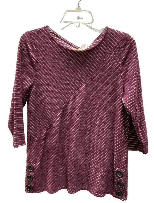Top Long Sleeve By Chicos In Maroon, Size: M