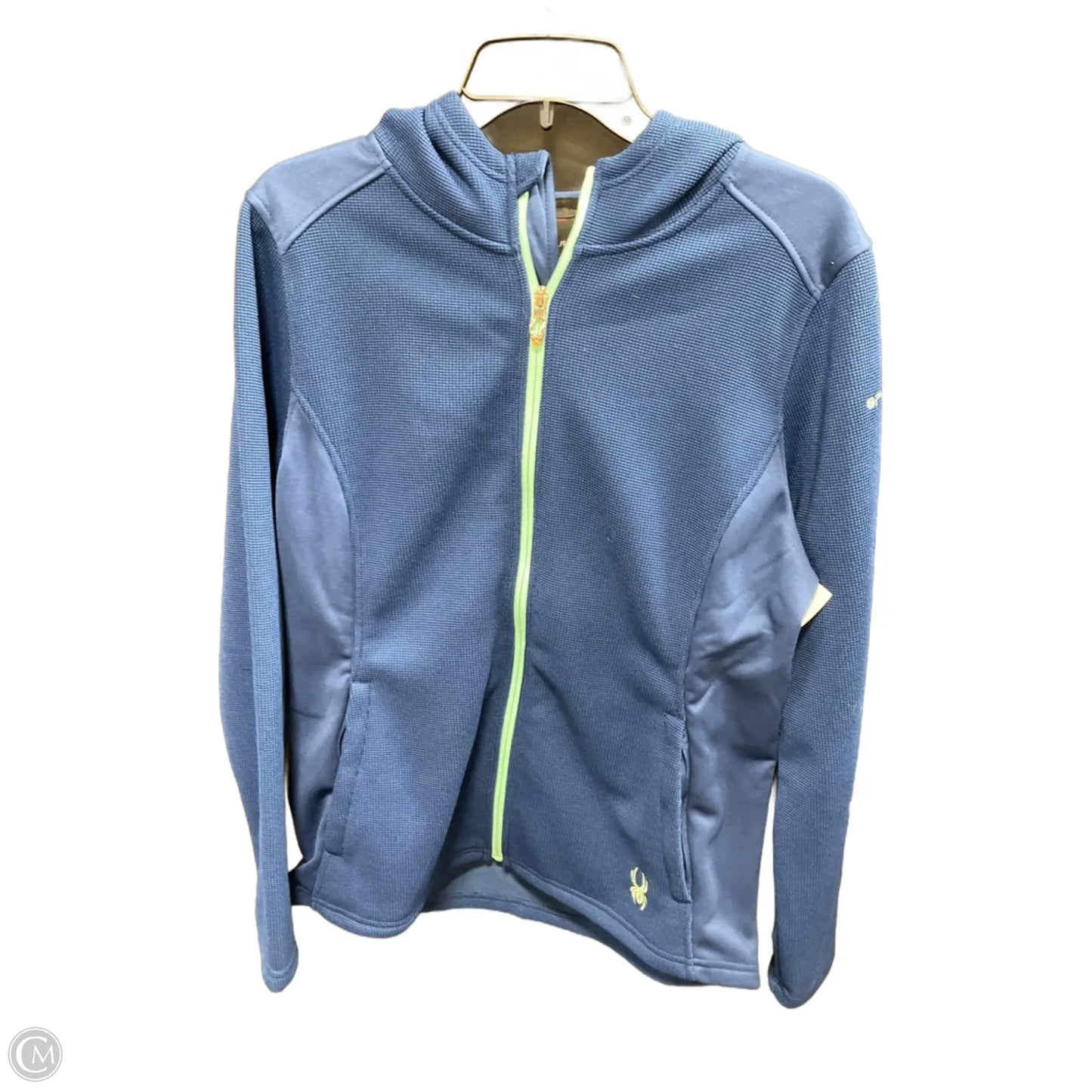 Athletic Top Long Sleeve Hoodie By Spyder In Blue, Size: L