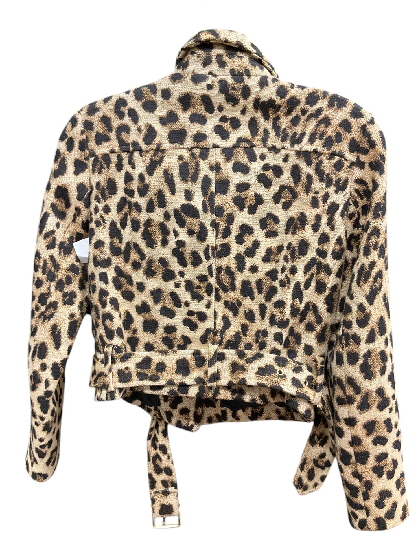 Jacket Moto By Zara In Animal Print, Size: Xs