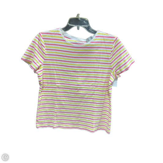Top Short Sleeve By Talbots In Pink & Yellow, Size: L